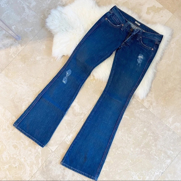 Frankie B. Like New Dark Denim Studs Jeans Y2K Vintage Pristine Size 2 XS - Picture 3 of 10